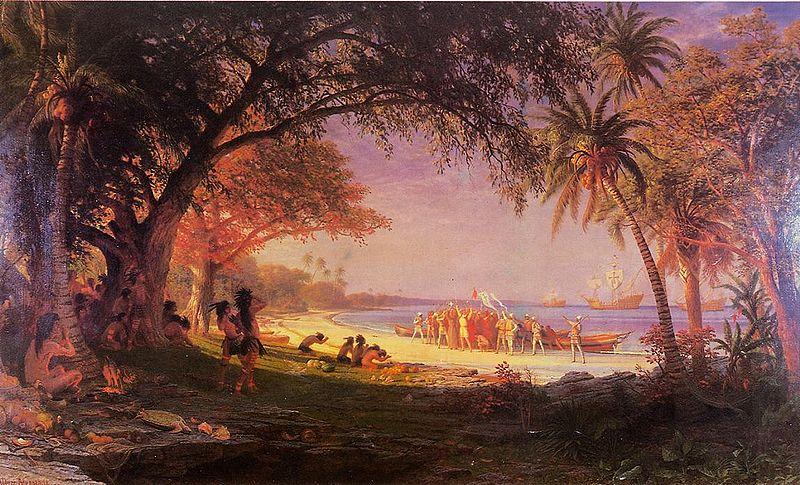 Albert Bierstadt The Landing of Columbus oil painting picture